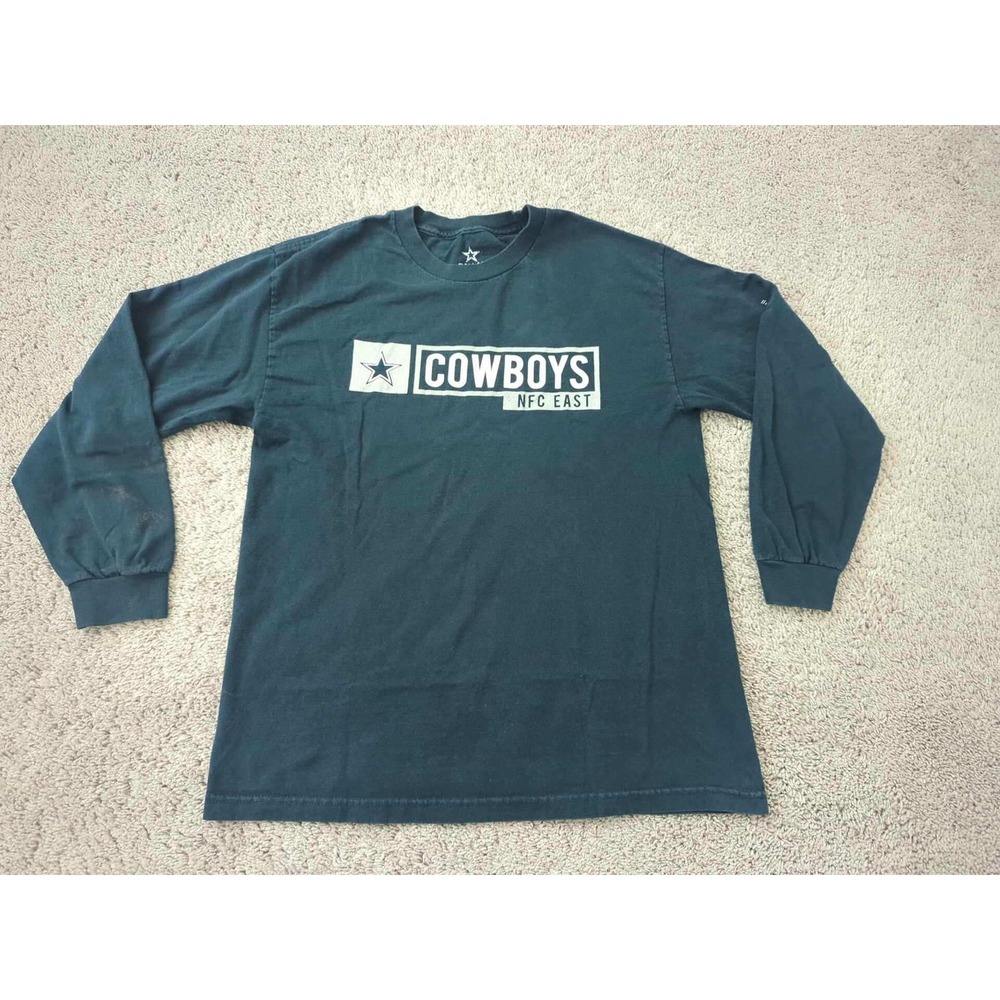Dallas Cowboys T Shirt Men's Large NFC East Long‎ Sleeve Authentic Blue